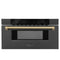 ZLINE Autograph Edition 30-Inch 1.2 cu. ft. Built-In Microwave Drawer in Black Stainless Steel with Accents with Champagne Bronze Trim (MWDZ-30-BS-CB)