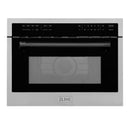 ZLINE Autograph Edition 24-Inch 1.6 cu ft. Built-in Convection Microwave Oven in Stainless Steel with Matte Black Accents (MWOZ-24-MB)