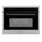 ZLINE Autograph Edition 24-Inch 1.6 cu ft. Built-in Convection Microwave Oven in Stainless Steel with Matte Black Accents (MWOZ-24-MB)