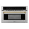 ZLINE Autograph Edition 30-Inch 1.6 cu ft. Built-in Convection Microwave Oven in Stainless Steel with Gold Accents (MWOZ-30-G)
