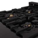 ZLINE 24-inch Legacy Series Dual Fuel Range with 4 Gas Brass Burners and 2.8 Cu.ft. Electric Oven in Black Stainless (RAB-BR-24)