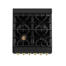 ZLINE Legacy Series Autograph Edition 24-inch Dual Fuel Range with Gas Stove and 2.8 Cu. Ft. Electric Oven in Black Stainless Steel with Gold Trim (RABZ-24-G)