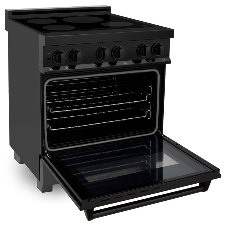 ZLINE 30-Inch 4.0 cu. ft. Induction Range with a 4 Element Stove and Electric Oven in Black Stainless Steel (RAIND-BS-30)