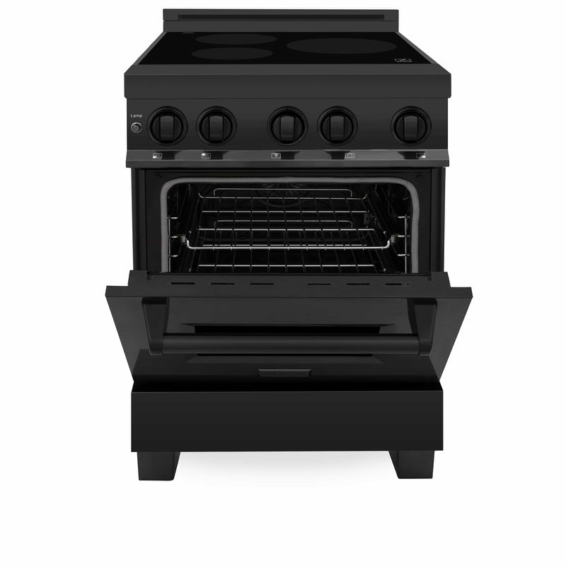 ZLINE 24-Inch 2.8 cu. ft. Induction Range with a 3 Element Stove and Electric Oven in Black Stainless Steel (RAIND-BS-24)