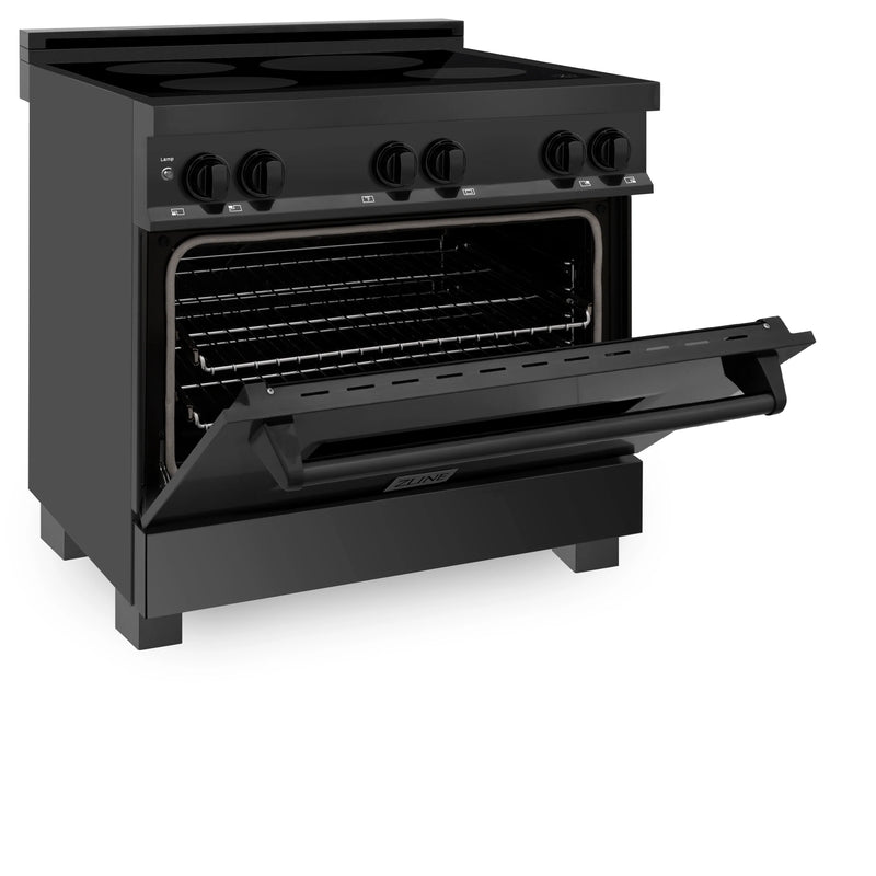 ZLINE 36-Inch 4.6 cu. ft. Induction Range with a 5 Element Stove and Electric Oven in Black Stainless Steel (RAIND-BS-36)
