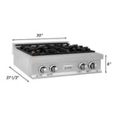ZLINE 30-Inch Porcelain Gas Stovetop in Satin Stainless Steel with 4 Gas Brass Burners (RTS-BR-30)