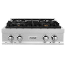 ZLINE 30-Inch Porcelain Gas Stovetop in Satin Stainless Steel with 4 Gas Brass Burners (RTS-BR-30)
