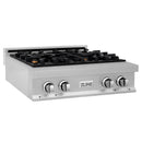 ZLINE 30-Inch Porcelain Gas Stovetop in Satin Stainless Steel with 4 Gas Brass Burners (RTS-BR-30)