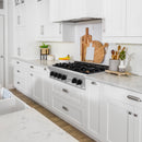 ZLINE Autograph Edition 30-Inch Porcelain Rangetop with 4 Gas Brass Burners in Stainless Steel with Matte Black Accents (RTZ-30-MB)