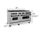 ZLINE Legacy Series Autograph Edition 60-inch Dual Fuel Range with Gas Stove and 7.4 Cu. Ft. Electric Oven in Fingerprint Resistant Satin Stainless Steel with Matte Black Accents (RASZ-SN-60-MB)