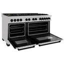 ZLINE Legacy Series Autograph Edition 60-inch Dual Fuel Range with Gas Stove and 7.4 Cu. Ft. Electric Oven in Fingerprint Resistant Satin Stainless Steel with Matte Black Accents (RASZ-SN-60-MB)