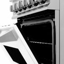 ZLINE 24-inch Legacy Series Dual Fuel Range with Gas Stove and 2.8 Cu. Ft. Electric Oven in Stainless Steel and White Matte Door (RA-WM-24)