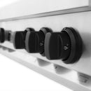 ZLINE Autograph Edition 48-Inch Porcelain Rangetop with 7 Gas Brass Burners in Stainless Steel and Matte Black Accents (RTZ-48-MB)