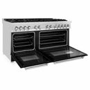 ZLINE 60-inch Legacy Series Dual Fuel Range with 9 Gas Burner Stove and 7.4 Cu. Ft. Electric Oven in Stainless Steel and Black Matte Door (RA-BLM-60)