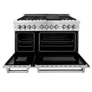 ZLINE 48-inch Legacy Series Dual Fuel Range with 7 Gas Brass Burners, Griddle and 6.0 Cu. Ft. Electric Oven in Stainless Steel (RA-BR-GR-48)