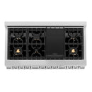 ZLINE 48-inch Legacy Series Dual Fuel Range with Gas Cooktop with Brass Burners, Griddle, and 6.0 Cu. Ft. Electric Oven in Fingerprint Resistant Satin Stainless Steel (RAS-SN-BR-GR-48)