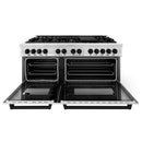 ZLINE Legacy Series Autograph Edition 60-inch Dual Fuel Range with Gas Stove and 7.4 Cu. Ft. Electric Oven in Stainless Steel with Matte Black Accents (RAZ-60-MB)