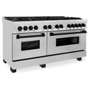 ZLINE Legacy Series Autograph Edition 60-inch Dual Fuel Range with Gas Stove and 7.4 Cu. Ft. Electric Oven in Stainless Steel with Matte Black Accents (RAZ-60-MB)