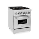 ZLINE 24-inch Legacy Series Dual Fuel Range with Gas Stove and 2.8 Cu. Ft. Electric Oven in Stainless Steel with Brass Burners (RA-BR-24)
