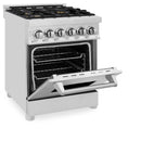 ZLINE 24-inch Legacy Series Dual Fuel Range with Gas Stove and 2.8 Cu. Ft. Electric Oven in Stainless Steel with Brass Burners (RA-BR-24)