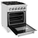 ZLINE 24-inch Legacy Series Dual Fuel Range with Gas Stove and 2.8 Cu. Ft. Electric Oven in Stainless Steel with Brass Burners (RA-BR-24)