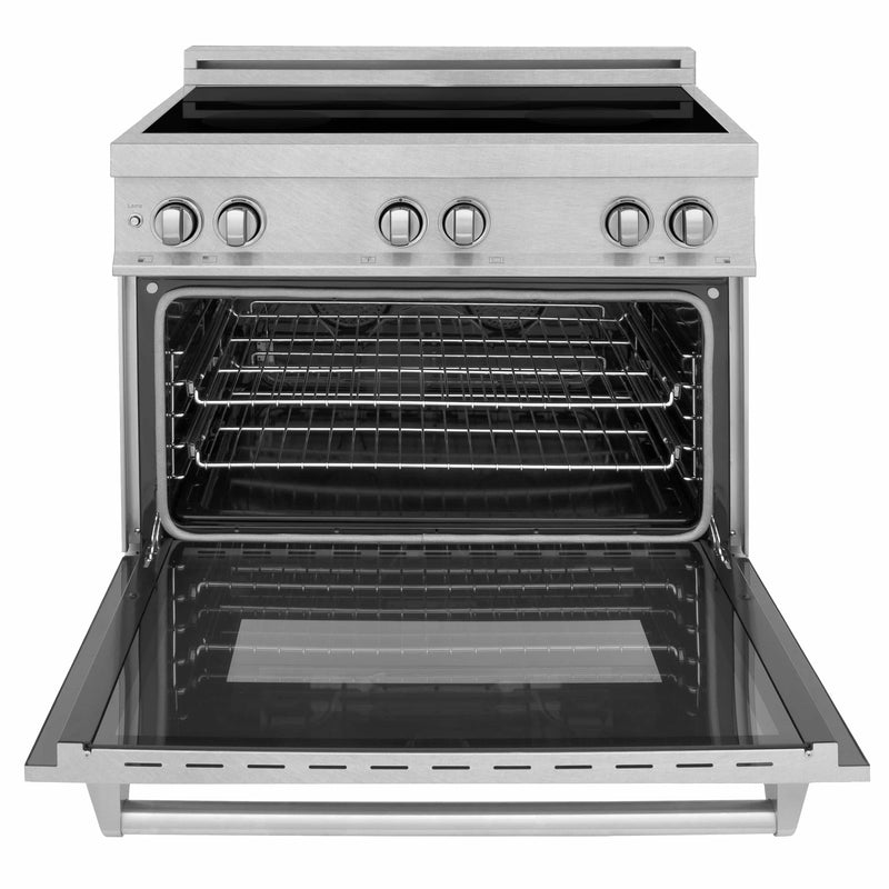 ZLINE 36-Inch 4.6 cu. ft. Induction Range with a 4 Element Stove and Electric Oven in DuraSnow Stainless Steel (RAINDS-SN-36)