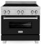 ZLINE 36-Inch 4.6 cu. ft. Induction Range with a 4 Element Stove and Electric Oven in DuraSnow Stainless Steel with Black Matte Door (RAINDS-BLM-36)