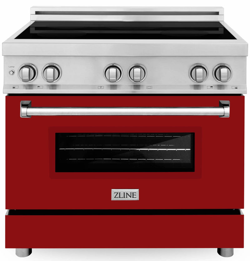 ZLINE 36-Inch 4.6 cu. ft. Induction Range with a 4 Element Stove and Electric Oven in Red Gloss (RAIND-RG-36)