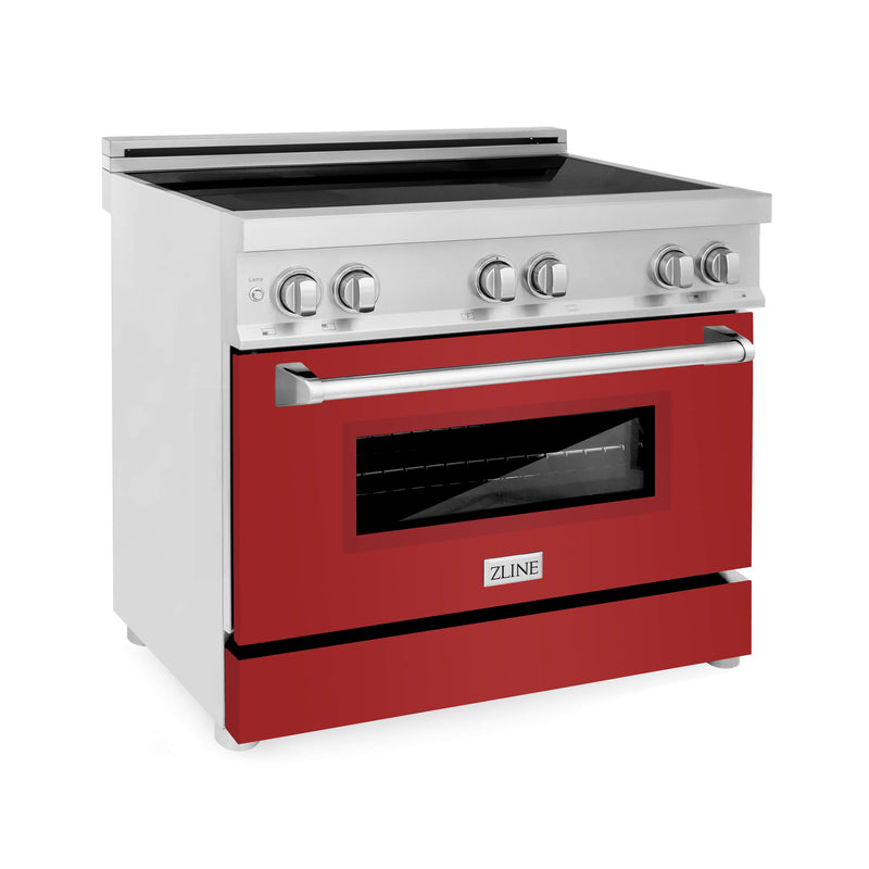 ZLINE 36-Inch 4.6 cu. ft. Induction Range with a 4 Element Stove and Electric Oven in Red Matte (RAIND-RM-36)