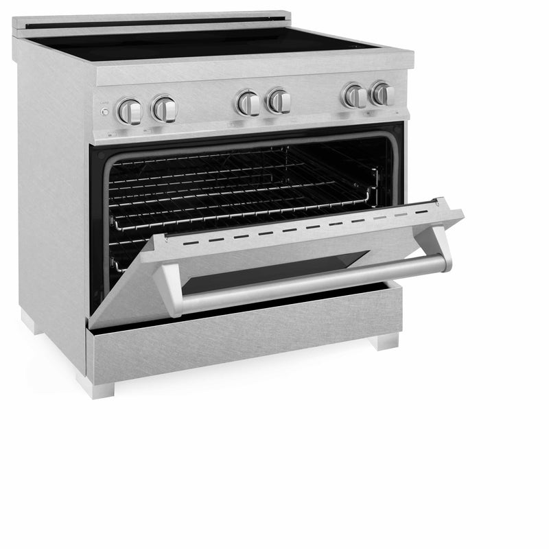 ZLINE 36-Inch 4.6 cu. ft. Induction Range with a 4 Element Stove and Electric Oven in DuraSnow Stainless Steel (RAINDS-SN-36)