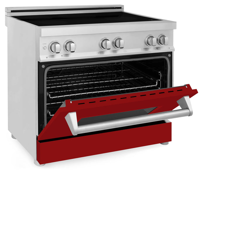ZLINE 36-Inch 4.6 cu. ft. Induction Range with a 4 Element Stove and Electric Oven in Red Gloss (RAIND-RG-36)