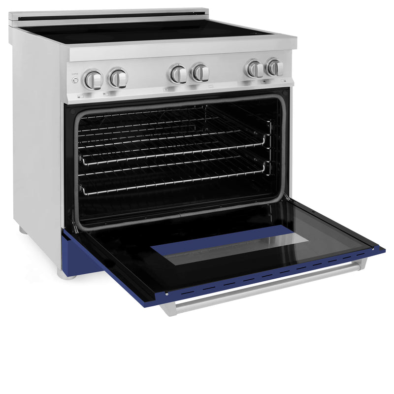 ZLINE 36-Inch 4.6 cu. ft. Induction Range with a 4 Element Stove and Electric Oven in Blue Matte (RAIND-BM-36)