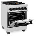 ZLINE Legacy Series Autograph Edition 24-inch Dual Fuel Range with Gas Stove and 2.8 Cu. Ft. Electric Oven in Stainless Steel with Matte Black Accents (RAZ-24-MB)