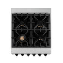 ZLINE Legacy Series Autograph Edition 24-inch Dual Fuel Range with Gas Stove and 2.8 Cu. Ft. Electric Oven in Stainless Steel with Matte Black Accents (RAZ-24-MB)