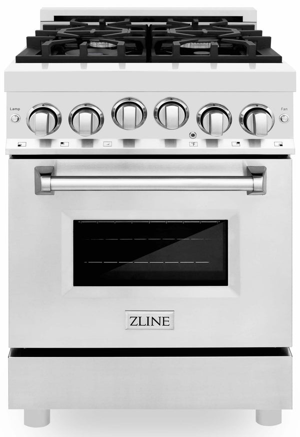 ZLINE 24-Inch 2.8 cu. ft. Range with Gas Stove and Gas Oven in Stainless Steel (RG24)