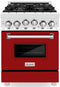 ZLINE 24-Inch Professional Gas on Gas Range in Stainless Steel with Red Matte Door (RG-RM-24)