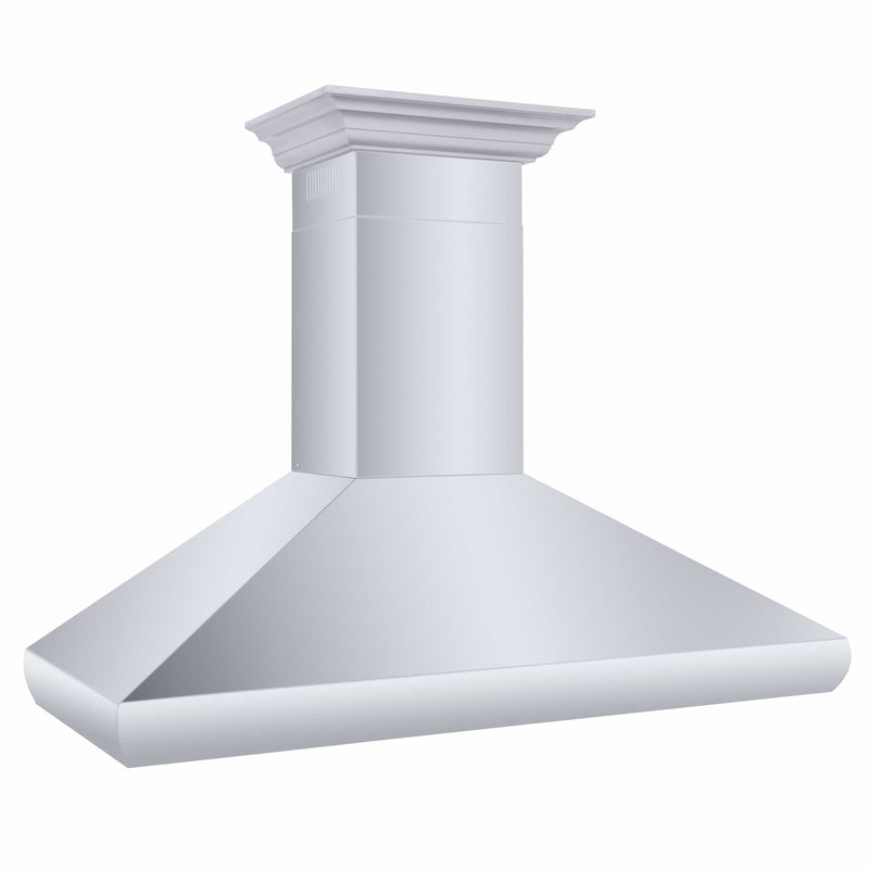 ZLINE 48-Inch Professional Convertible Vent Wall Mount Range Hood in Stainless Steel with Crown Molding (587CRN-48)