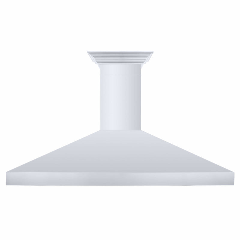 ZLINE 60-Inch Professional Convertible Vent Wall Mount Range Hood in Stainless Steel with Crown Molding (597CRN-60)