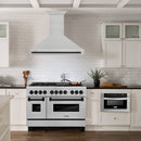 ZLINE 48-Inch Autograph Edition Wall Mount Range Hood in Satin Stainless Steel with Matte Black Handle (8654SNZ-48-MB)