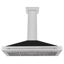 ZLINE 48-Inch Wall Mounted Range Hood in Satin Stainless Steel with Black Matte Shell and Stainless Steel Handle (KB4SNX-BLM-48)