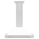 ZLINE 36-Inch Wall Mounted Range Hood in Satin Stainless Steel with White Matte Shell and Stainless Steel Handle (KB4SNX-WM-36)