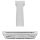 ZLINE 36-Inch Wall Mounted Range Hood in Satin Stainless Steel with White Matte Shell and Stainless Steel Handle (KB4SNX-WM-36)