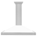 ZLINE 48-Inch Wall Mounted Range Hood in Satin Stainless Steel with White Matte Shell and Stainless Steel Handle (KB4SNX-WM-48)