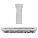 ZLINE 48-Inch Wall Mounted Range Hood in Satin Stainless Steel with White Matte Shell and Stainless Steel Handle (KB4SNX-WM-48)
