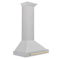 ZLINE 30-Inch Autograph Edition Wall Mounted Range Hood in Satin Stainless Steel with Gold Handle (KB4SNZ-30-G)
