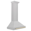 ZLINE 30-Inch Autograph Edition Wall Mounted Range Hood in Satin Stainless Steel with Gold Handle (KB4SNZ-30-G)