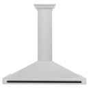ZLINE 48-Inch Autograph Edition Wall Mounted Range Hood in Satin Stainless Steel with Matte Black Handle (KB4SNZ-48-MB)