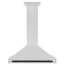 ZLINE 36-Inch Autograph Edition Wall Mounted Range Hood in Satin Stainless Steel with Matte Black Handle (KB4SNZ-36-MB)