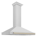 ZLINE 48-Inch Autograph Edition Wall Mounted Range Hood in Stainless Steel with Gold Accents (KB4STZ-48-G)