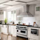 ZLINE Legacy Series Autograph Edition 48-inch Dual Fuel Range with Gas Stove and 6.0 Cu. Ft. Electric Oven in Fingerprint Resistant Satin Stainless Steel with Black Matte Accents (RASZ-SN-48-MB)